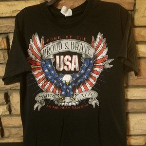 USA Shirt LARGE Proud and Brave since 1776 B4